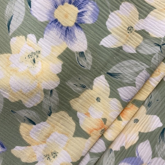 Vintage Pastel Green Floral Midi Skirt - Picture 7 of 9